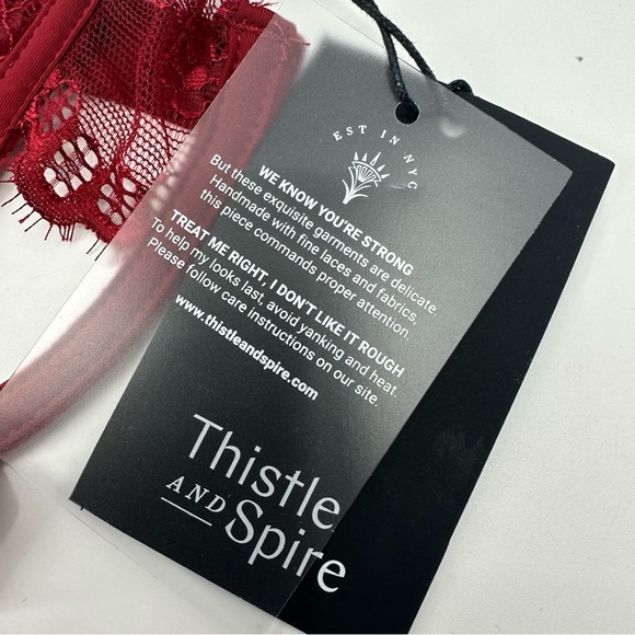 Thistle and Spire Ruby Red Sidney Lace Open Cup Bra Size 32DD New with Tags - Picture 6 of 10